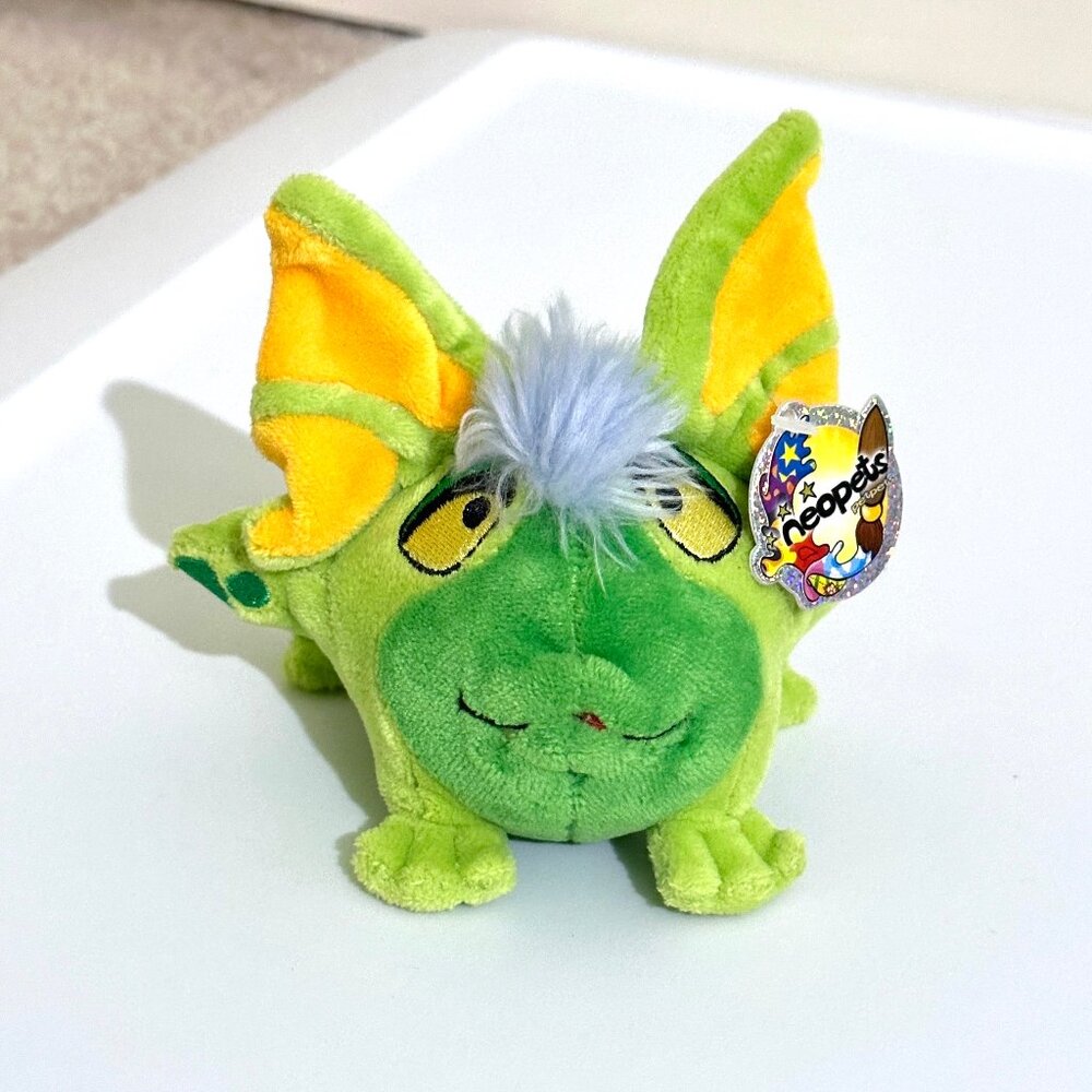 NWT Neopets Mortog Plushie Plush Toy Green Frog Petpet Animal 2004 4" NEW